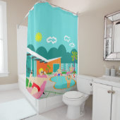 Retro Gay Pool Party Duschvorhang (Beispiel)