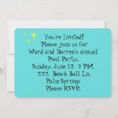 Retro-Gay-Pool-Party Einladung (Rückseite)