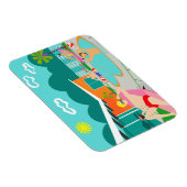 Retro Gay Pool Party Flexible Magnet (Rechte Seite)