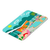 Retro Gay Pool Party Flexible Magnet (Linke Seite)
