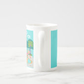 Retro Gay Pool Party Knochensteine China Tasse (Rückseite)