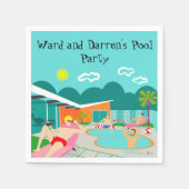 Retro Gay Pool Party Paper Napkin Serviette (Vorderseite)