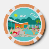 Retro Gay Pool Party Poker Chip (Rückseite)