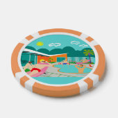 Retro Gay Pool Party Poker Chip (Einzeln)