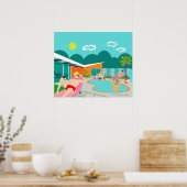 Retro Gay Pool Party Poster (Küche)