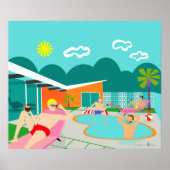 Retro Gay Pool Party Poster (Vorne)