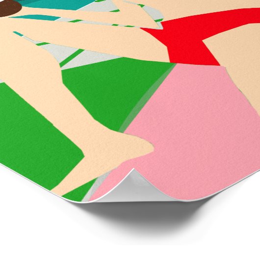 Retro Gay Pool Party Poster (Ecke)