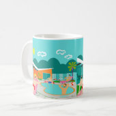 Retro Gay Pool Party Poster Tasse (Vorderseite Links)