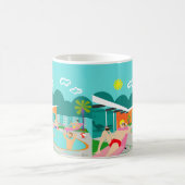 Retro Gay Pool Party Poster Tasse (Mittel)