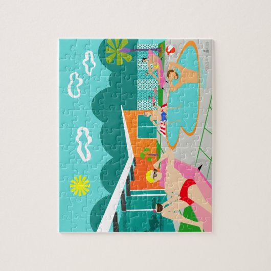 Retro Gay Pool Party Puzzle (Vertikal)
