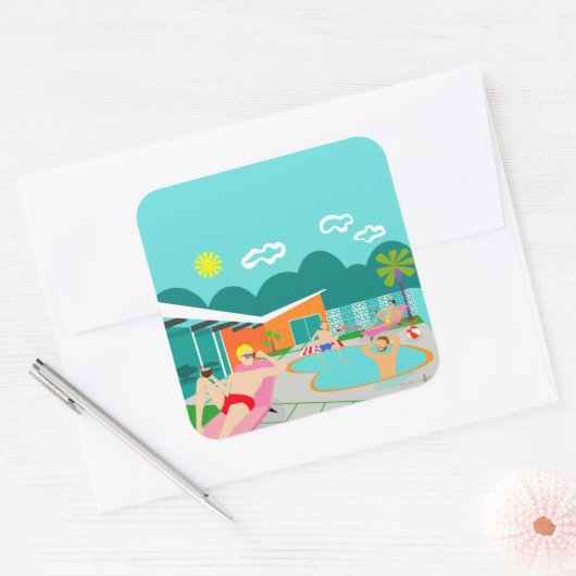 Retro Gay Pool Party Sticker (Umschlag)