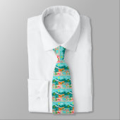 Retro Gay Pool Party Tiled Necktie Krawatte (Gebunden)