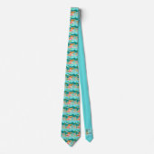 Retro Gay Pool Party Tiled Necktie Krawatte (Vorderseite)