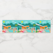 Retro Gay Pool Party Wasserflasche Wasserflaschenetikett (Einzelnes Label)