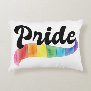 Retro Gay Pride Regenbogen Wasserfarbe LGBTQ Verbü Dekokissen