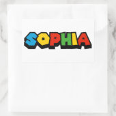 Retro Gebäude Block Schriftart - Sophia Rechteckiger Aufkleber (Tasche)