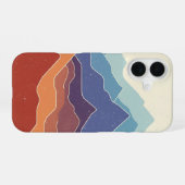 Retro-Gebirgschichten iPhone 16 Hülle (Rückseite (Horizontal))
