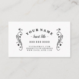 Retro gebogenes Text-berufliches verziertes Visitenkarte