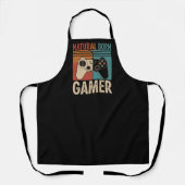 Retro geborener Gamer lustig Schürze (Vorderseite)