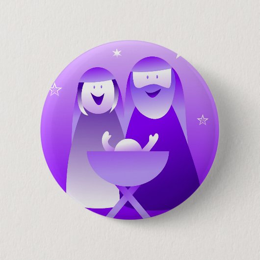 Retro Geburt Christi Button (Vorderseite)