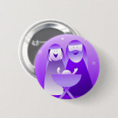 Retro Geburt Christi Button (Vorne & Hinten)