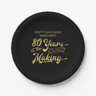 Retro Geburtstag 80 Jahre im Personalisierten mach Pappteller