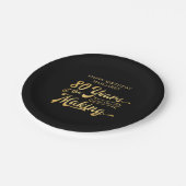 Retro Geburtstag 80 Jahre im Personalisierten mach Pappteller (Schrägansicht)