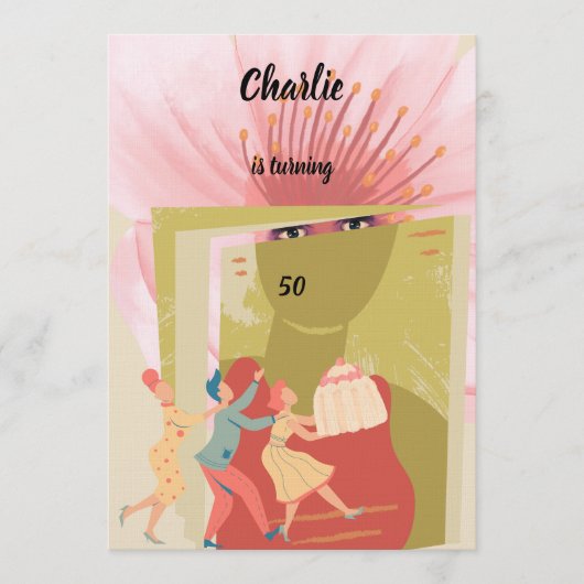 Retro Geburtstag Einladung (Vorderseite)