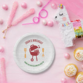 Retro Geburtstag GRILLEN Papierplatte Pappteller (Party)