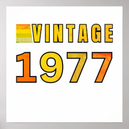 Retro-Geburtstagsdesign 1977 - Klassischer 70er-Ja Poster