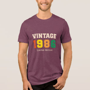 Retro-Geburtstagsdesign in limitierter Auflage von Tri-Blend Shirt