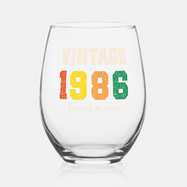 Retro-Geburtstagsdesign in limitierter Auflage von Weinglas Ohne Stiel