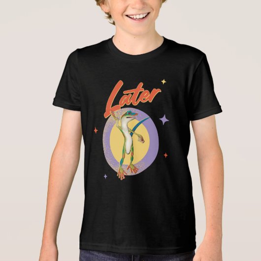 Retro Gecko Later Lazy Day Humor Tri-Blend Shirt (Vorderseite)