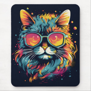 Retro Geek Chic Feline Mousepad