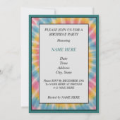 Retro Gefärbte Krawatte Foto Einladung (Rückseite)