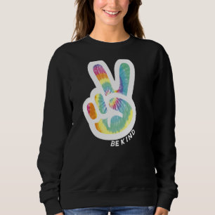 Retro-Gefärbte Krawatte Frieden signieren Seien Si Sweatshirt