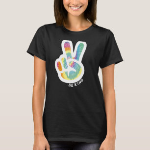 Retro-Gefärbte Krawatte Frieden signieren Seien Si T-Shirt