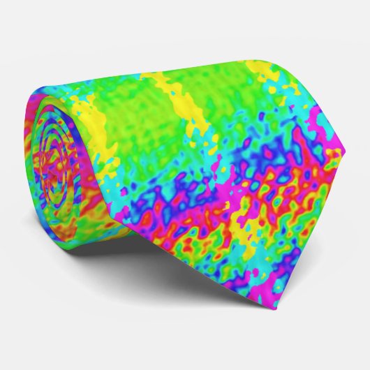 Retro Gefärbte Krawatte Hippie Psychedelic (Gerollt)