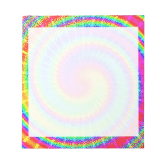 Retro Gefärbte Krawatte Hippie Psychedelic Notizblock (Vorderseite)