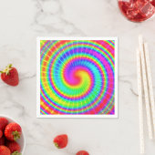 Retro Gefärbte Krawatte Hippie Psychedelic Serviette (Beispiel)