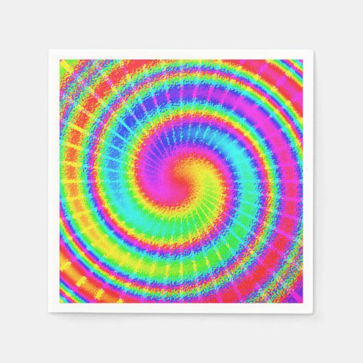 Retro Gefärbte Krawatte Hippie Psychedelic Serviette (Vorderseite)