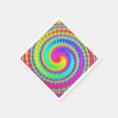 Retro Gefärbte Krawatte Hippie Psychedelic Serviette (Ecke)