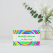 Retro Gefärbte Krawatte Hippie Psychedelic Visitenkarte (Stehend Vorderseite)