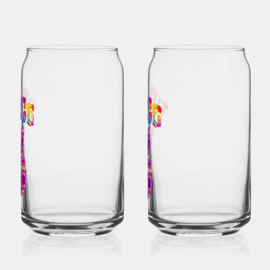 Retro Gefärbte Krawatte Peace Sign Can Glass Set Dosenglas (Links)