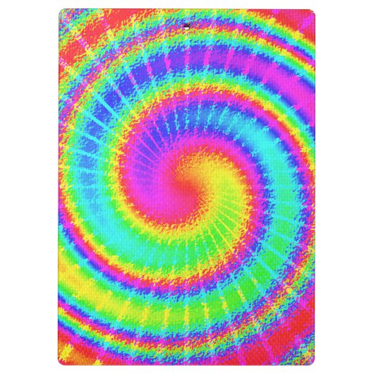 Retro gefärbte KrawatteHippie psychedelisch Klemmbrett (Rückseite)