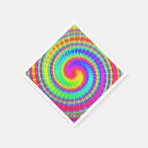 Retro gefärbte KrawatteHippie psychedelisch Serviette