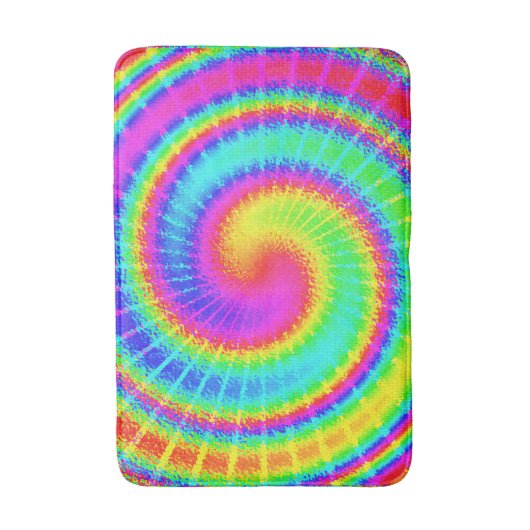 Retro gefärbte Krawattehippie-psychedelischer Badematte (Vorderseite Vertikal)