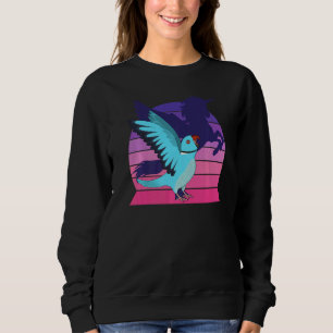 Retro geflügeltes Einhorn I schreiender blauer ind Sweatshirt