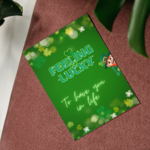 Retro Gefühl Glückspilz St. Patrick's Day Feiertagskarte