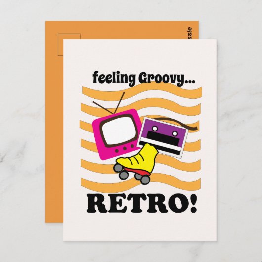 Retro Gefühl Groovy Retro Postkarte (Vorne/Hinten)